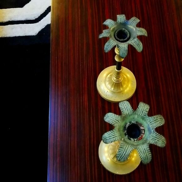 3 PALM CANDLE STICKS!!! - Picture 1 of 15